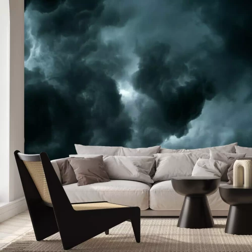 Fototapete Schwarze Wolken am grauen Himmel