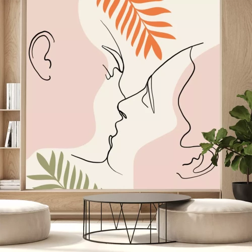 Sticker Minimalistisches Konzept für einen Kuss