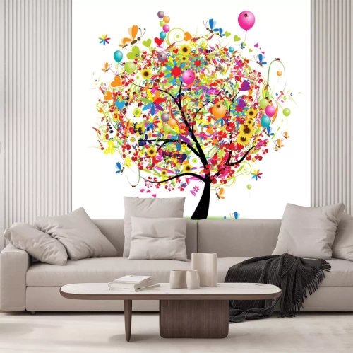 Sticker Happy Urlaub, lustige Baum mit Ballons