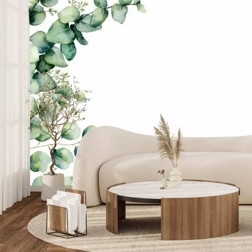 Fototapete Aquarell-Eukalyptus-Pflanze