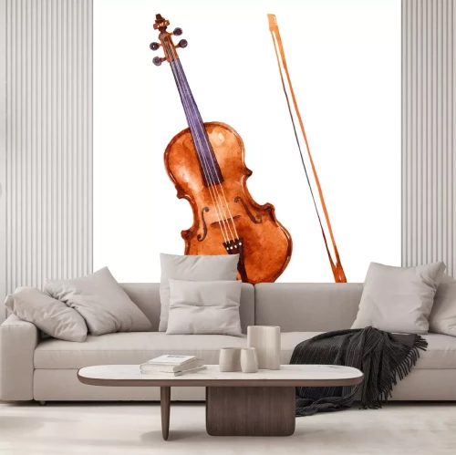 Sticker Musik Instrumente Violine Aquarell-Grafik
