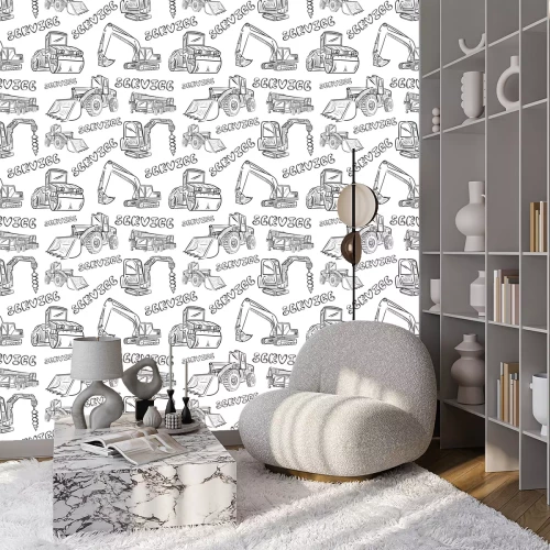 Tapete Service und technische Maschinen weiß