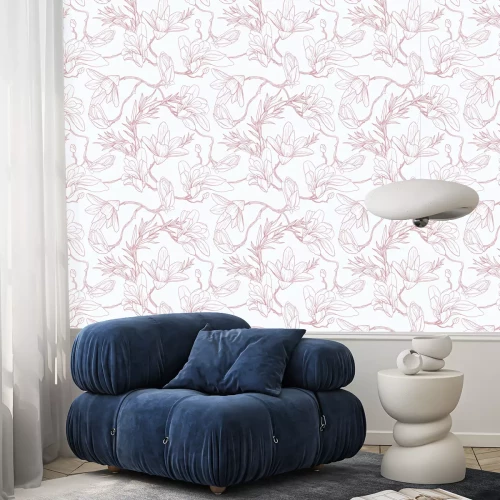 Tapete Seamless floral pattern with magnolia.
