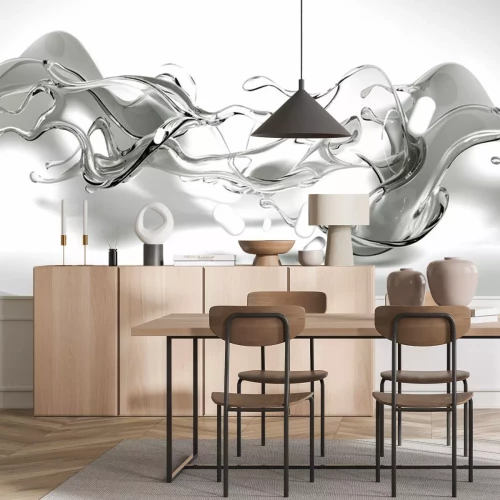 Sticker 3d transparente Flüssigkeit auf weißem Hintergrund