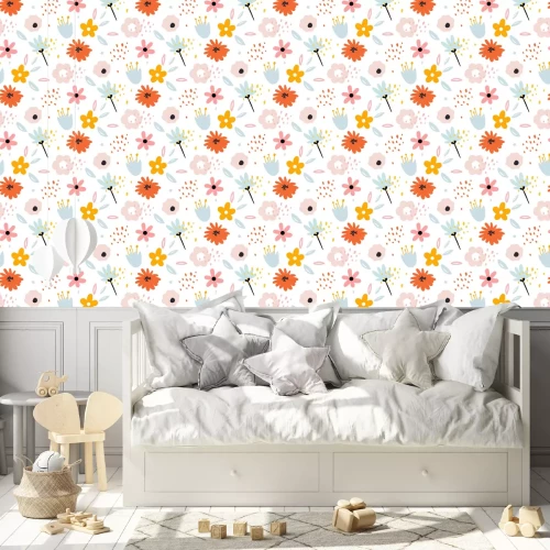 Tapete Blumen im skandinavischen Stil