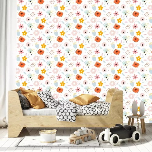 Tapete Blumen im skandinavischen Stil