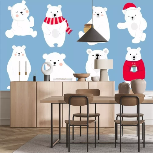 Sticker Eisbären in der Weihnachtsausführung