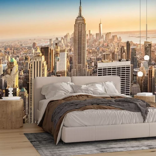 Fototapete Blick auf New Yorker Skyline an einem sonnigen Nachmittag