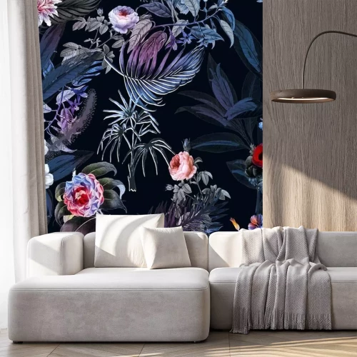 Sticker Seamless tropical flower pattern, watercolor.Flowers pattern. for textile, wallpaper, pattern fills, covers, surface, print, gift wrap, scarf, decoupage. Seamless pattern