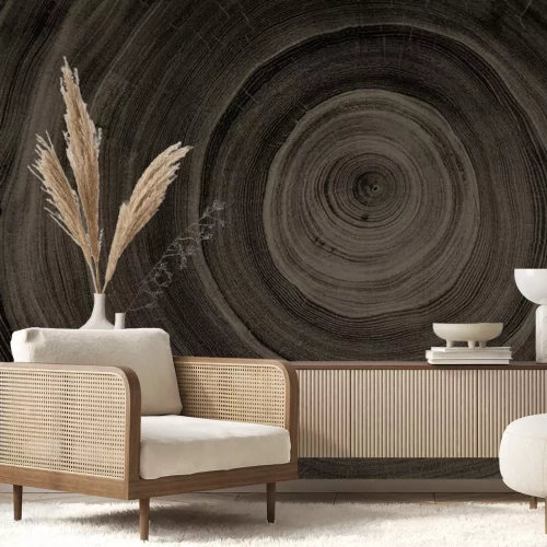 Sticker Querschnitt aus dunklem Holz