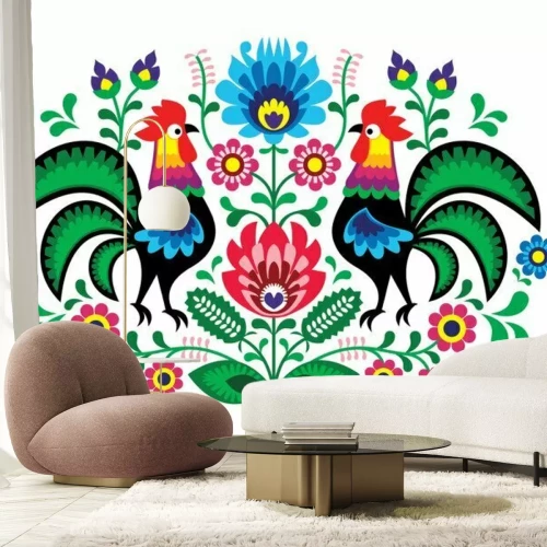 Sticker Folkloristische Elemente im Łowicz-Stil