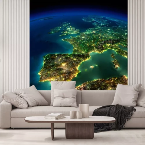 Fototapete Beleuchtete Erde vom Weltraum aus