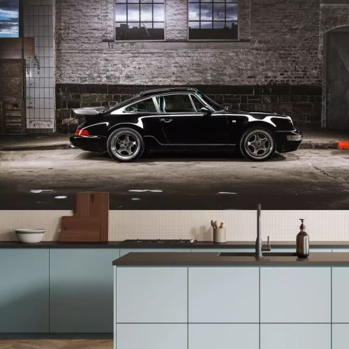 Fototapete Schwarzer Porsche 911 Sportwagen