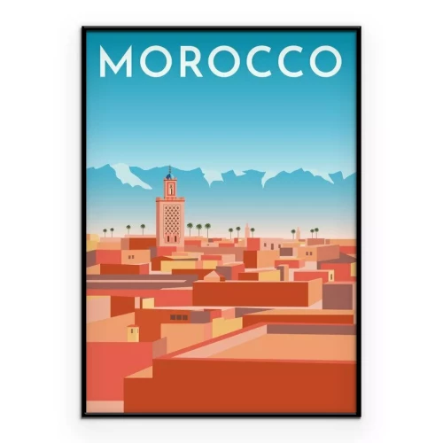 Poster Grafik mit einer marokkanischen Landschaft