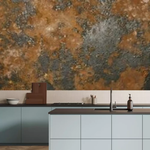 Fototapete Textur des mit Rost bedeckten Metalls