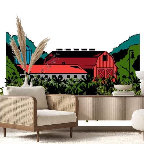 Sticker Cannabis natural farm print 