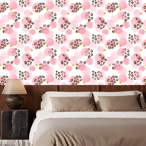 Tapete Geometrisches Motiv mit Kreisen und Tupfen