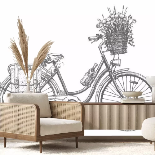 Sticker Сity bicycle with flowers