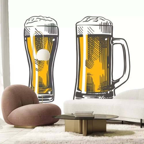 Sticker Bier im Glas und im Krug Zeichnung