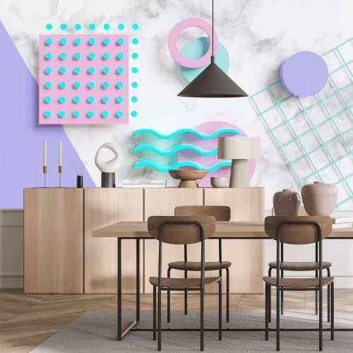 Sticker Abstract 80s pattern 3d render