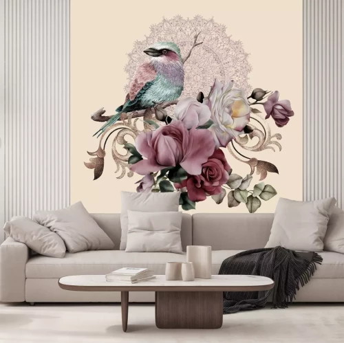 Sticker bird on a branch