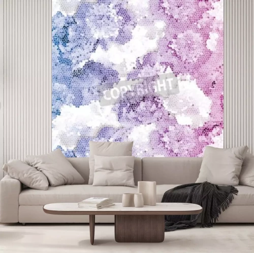 Fototapete Pfingstrosen als Mosaik