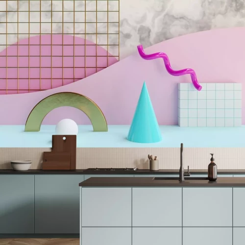 Sticker Farbenfrohe geometrische Raummotive