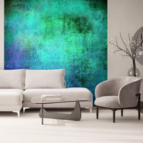 Fototapete Grün-blaue Metallstruktur