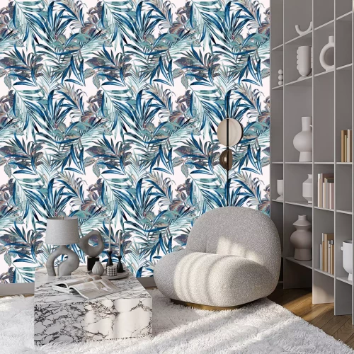 Tapete Zarte Palmblätter