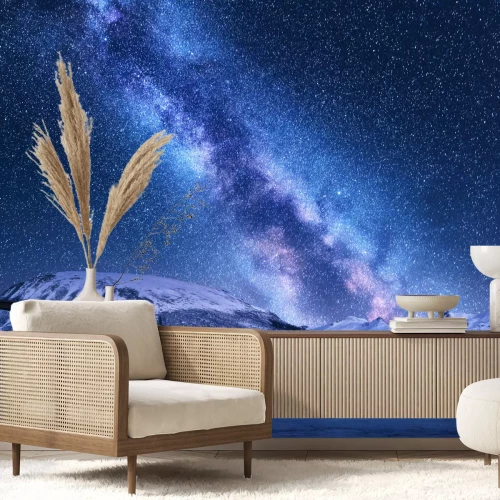 Fototapete Weltraum über Bergen