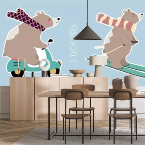 Sticker Lustige Bärchen bei verschiedenen Aktivitäten