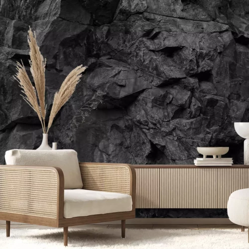 Fototapete Steinstruktur in schwarz