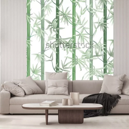 Sticker Bambusmuster. Vektorillustration