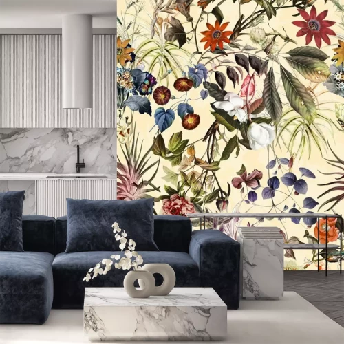 Fototapete Modisches Blumenmuster