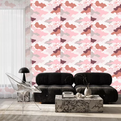 Tapete 和柄を用いた雲の背景イラスト　エ霞　青海波　鹿の子絞り