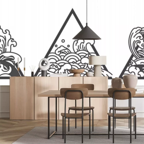 Sticker Japan water wave triangle tattoo.