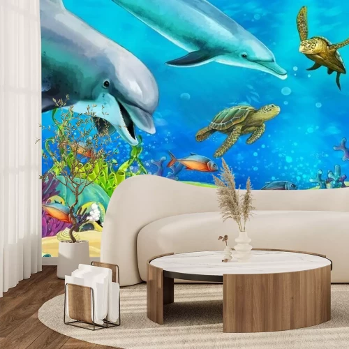 Fototapete Unterwassertiere und Korallenriff