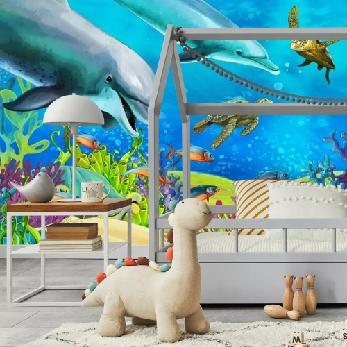 Fototapete Unterwassertiere und Korallenriff