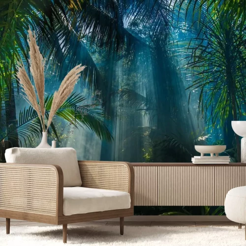 Fototapete Sonnenstrahlen im Dschungel