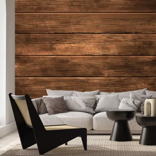 Fototapete Holzpaneele brauner Boden