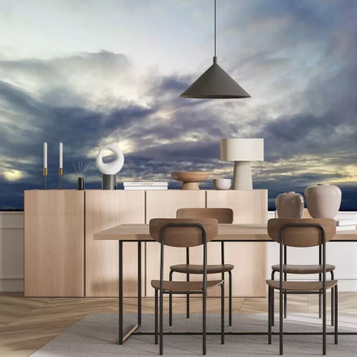 Fototapete Dark clouds in the evening - cloudy sunset