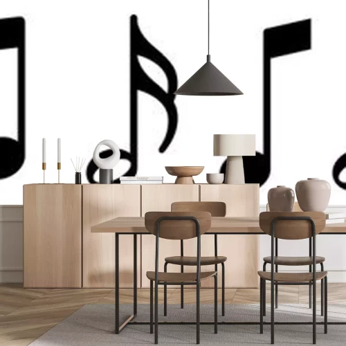 Sticker Noten Violinschlüssel in einer Linie angeordnet