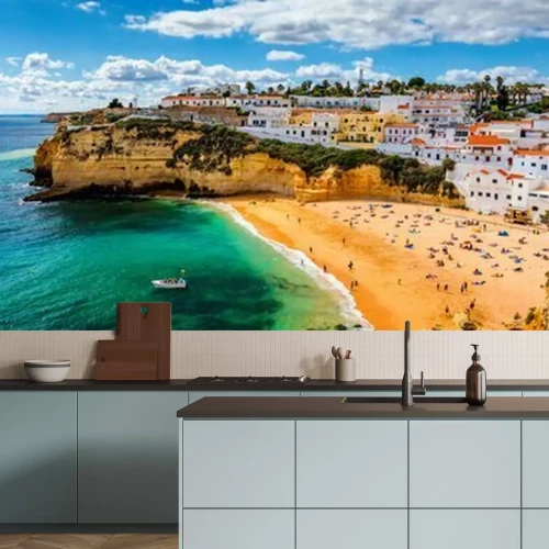 Fototapete Blick auf Carvoeiro an der Algarve