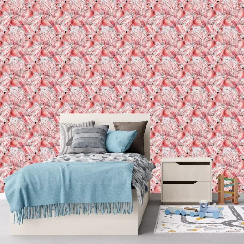 Tapete Eine Gruppe von Flamingos