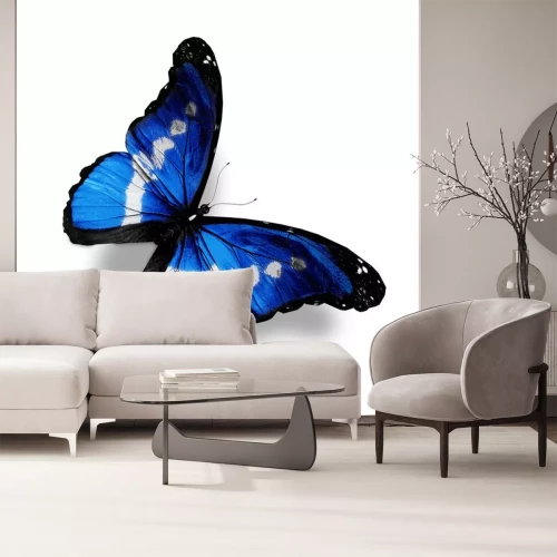 Sticker Schmetterlinge Blau mit weißen Punkten