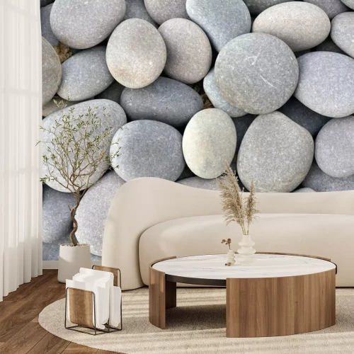 Fototapete Steine Kieselsteine in Beige