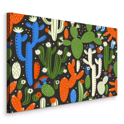 Bild Abstrakte Komposition mit bunten Kakteen
