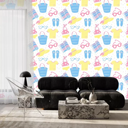 Tapete Feiertagsmuster auf hellem Hintergrund