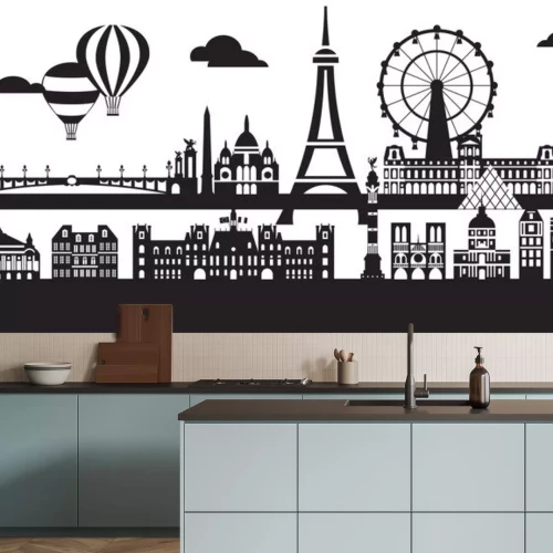 Sticker Paris City Skyline vector 5