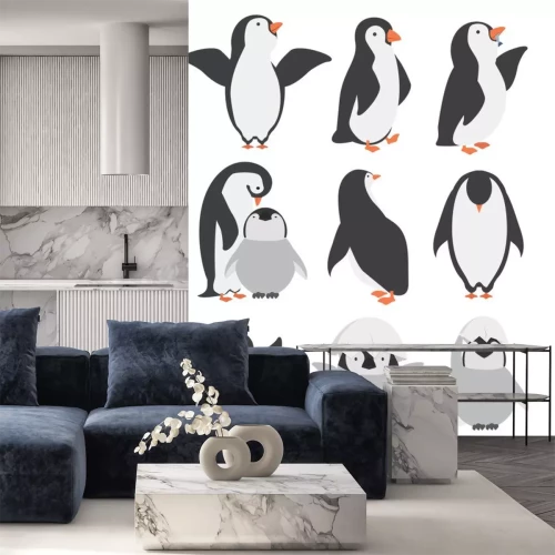 Sticker Vögel für Kinder Pinguin-Set